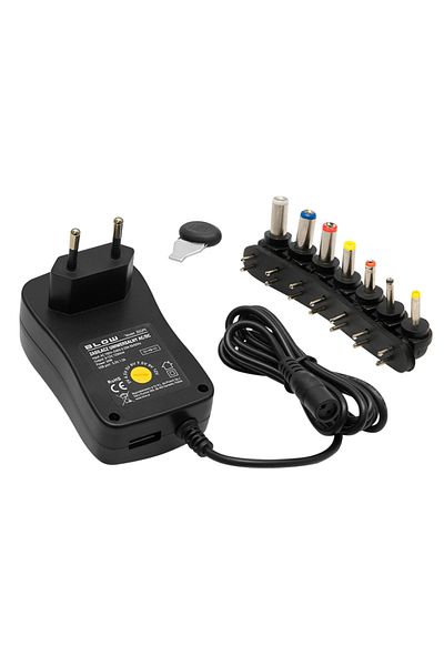 Blow Sursa de alimentare, Blow, 7 conectori, Protectie supratensiune, 100-240 V, 30 W, Negru