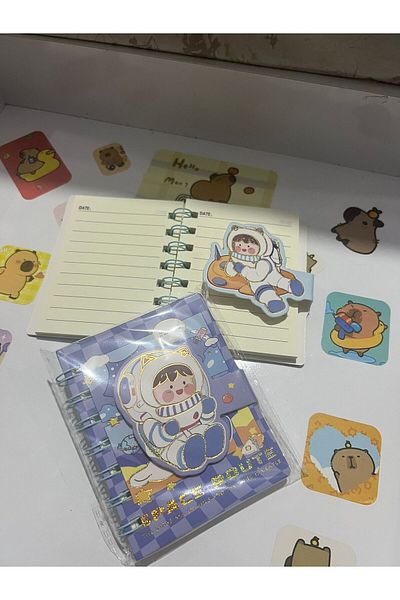 demirosa 2 Pcs Astronaut Mini Notebook