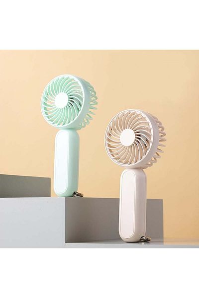SKYDDAR INNOVATION Portable Mini Fan, 3 Speeds, Desk, Handheld, USB, 1200mAh, SKDR LittleWonder - Nude Beige