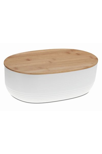 KELA Keck Lang Bread box NAMUR plastic / white wood