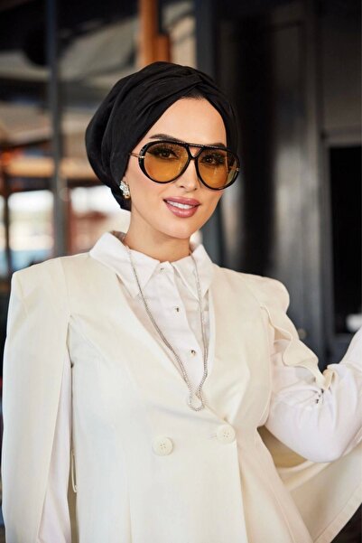 ladrans Jakarlı İpek Siyah Dolgulu Bone