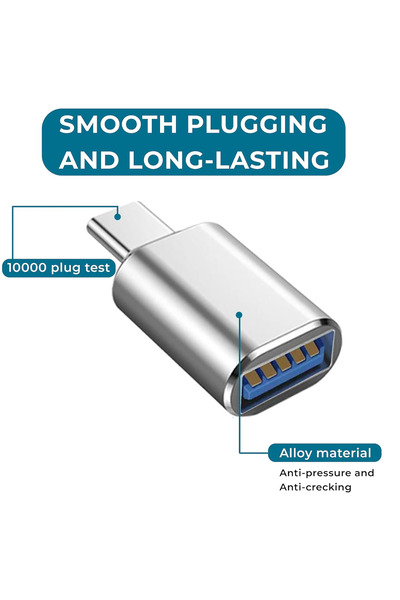 PSGT USB Type C-USB A Dişi 3.0 Adaptörü USB C Erkek-USB 3.0 Dişi, OTG Dönüştürücü Adaptörü (Gümüş)