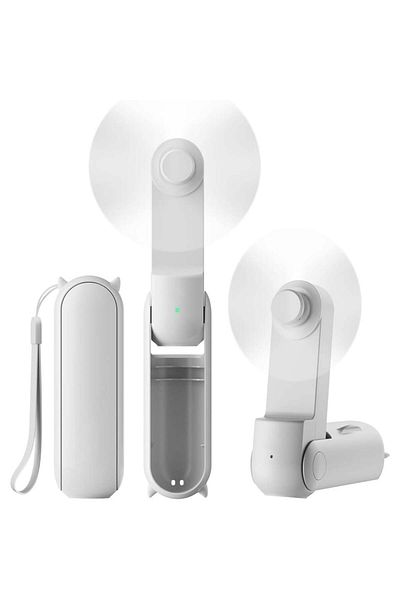 SKYDDAR INNOVATION Ultra Portable Fan, 3 Speeds, Foldable with Portable Battery 2000mAh, 20h Battery Life, White