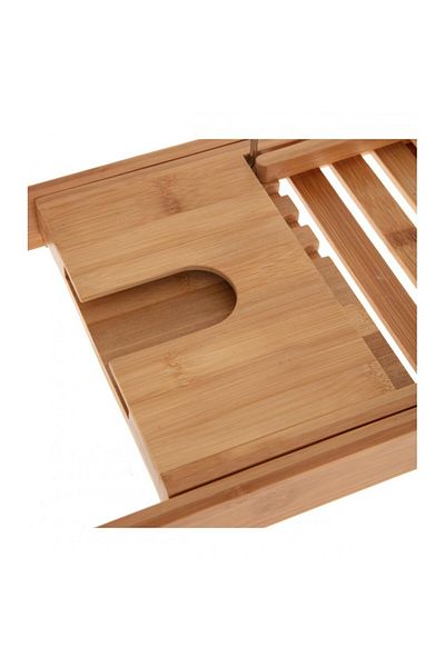 5 five simply smart Suport extensibil pentru cadă, bambus, extensibil, 70-105 cm
