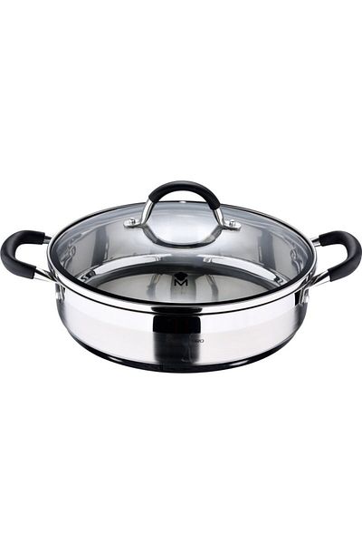 MasterPro Serving tray with lid, stainless steel FOODIES 28 cm 3.8 liters