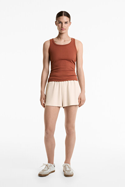 Oysho Sleeveless rib top with cotton and modal
