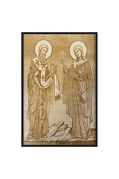 OEM Icoana Ciprian si Iustina 30 cm