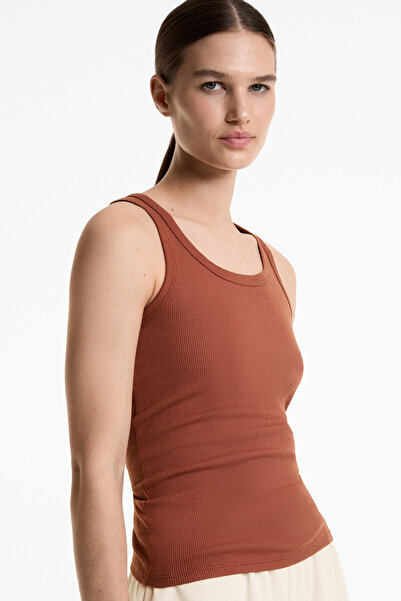 Oysho Sleeveless rib top with cotton and modal