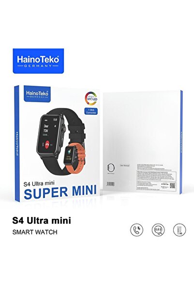 Generic S4 Ultra Mini Smart Watch with AMOLED Screen, Two Silicone Straps, and Wireless Charger