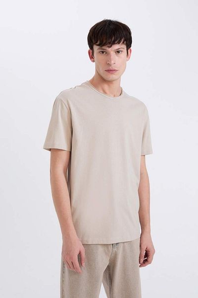 DeFacto Men's T-Shirt D5481Ax/Bg170 Sand