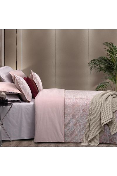 Sarev Playa Jacquard Satin Duvet Cover Set Double Pink