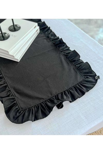 KaiHome لونا كتان مكشكش مستطيل الشكل مقاس 50 × 150 سم