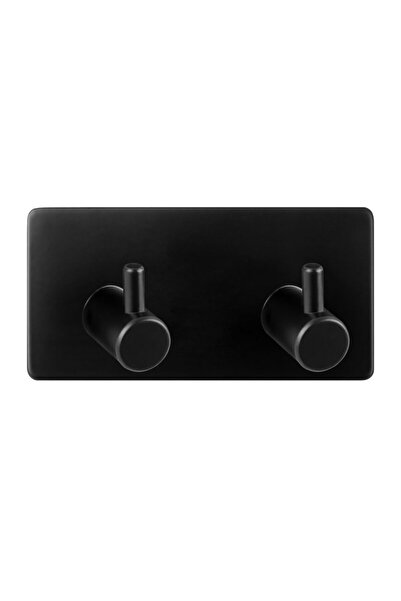 AWDO AWD Artoleo double hanger, metal, black, self-adhesive 3 M, 9 x 4.5 x 2 cm
