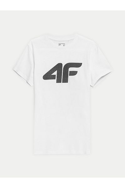 4F Tricou bărbătesc 4FWSS24TTSHM1155 Alb