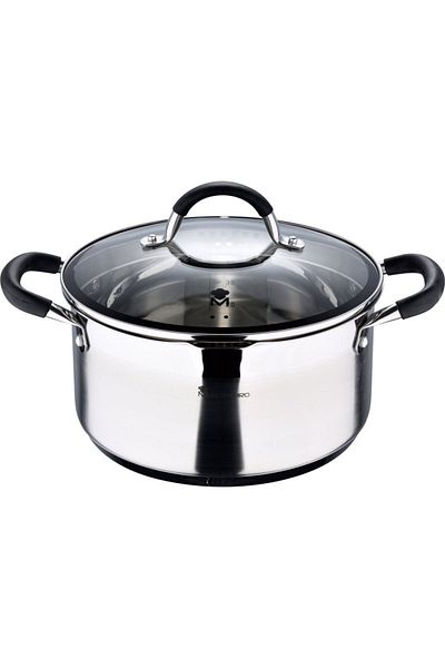MasterPro Pot with lid, stainless steel FOODIES 24 cm, 5 liters