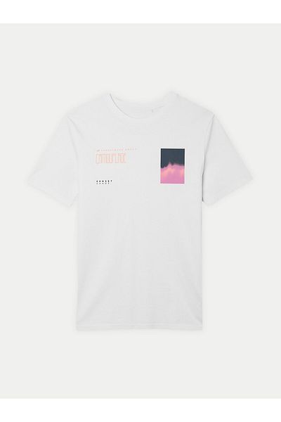 4F Tricou bărbătesc 4FWSS24TTSHM1289 Alb