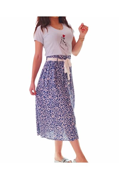 Ayka Çiçek desenli etek