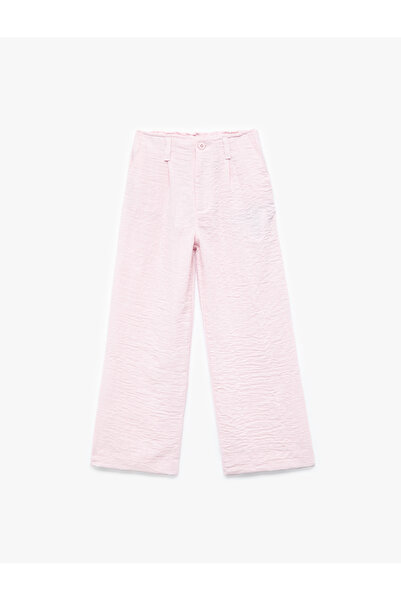 Koton Keten Görünümlü Dokulu Cepli Geniş Paça Pantolon