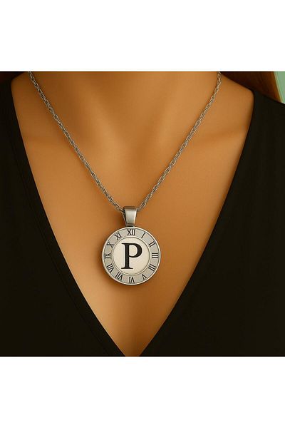 xesha Letter Necklace Roman Numeral Silver Color Very Stylish