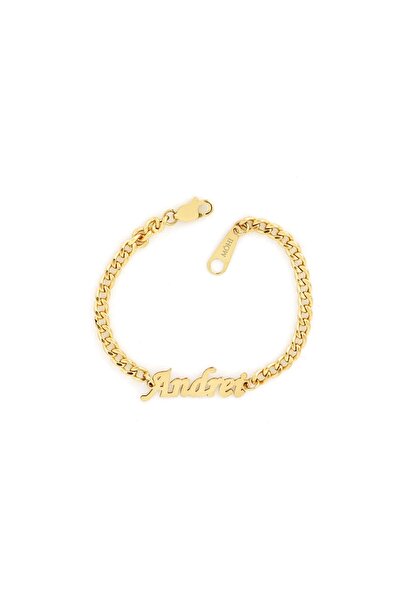 MOHI Fine Jewellery Bratara cu nume Andrei din aur galben de 14k