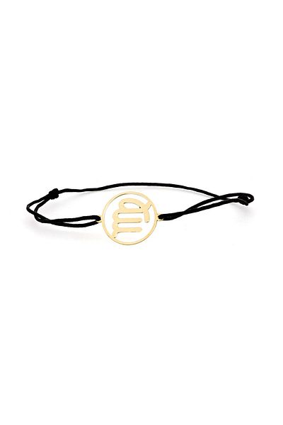 MOHI Fine Jewellery 14k yellow gold Virgo zodiac pendant cord bracelet