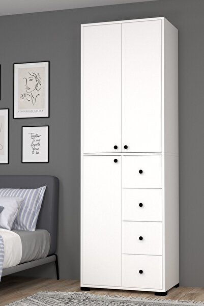 MOBİLİQUE Bükreş No.2 Askılı 4 Çekmeceli 3 Raflı Gardırop