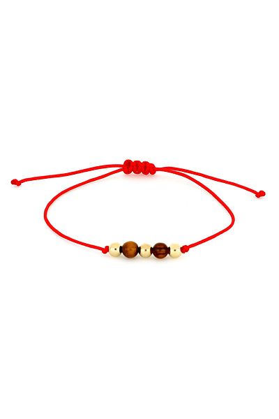 MOHI Fine Jewellery Bratara snur cu bile din aur galben de 14k