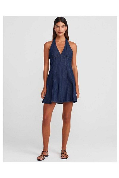 dshee woman Denim Halter Dress