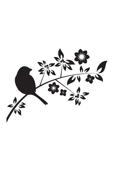 Homelux Sticker decorativ perete happy bird, 75x54 cm, negru