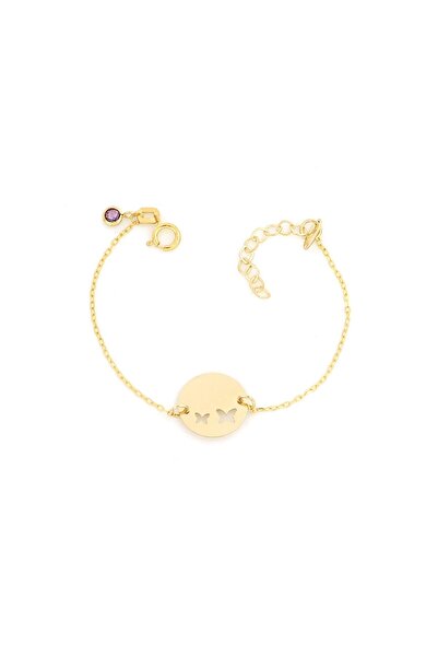 MOHI Fine Jewellery Bratara model cu fluturi din aur galben de 14k