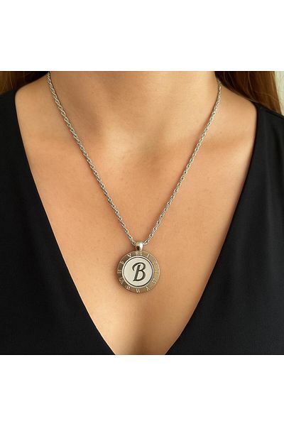 xesha Letter Necklace Roman Numeral Silver Color Very Stylish