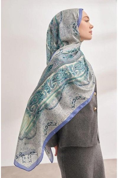 ARMANDA Εισαγόμενο σάλι Voile Nuit Pattern 04463-indigo