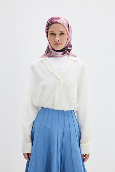 cs camellia scarf Eșarfă moale cu model Fiore - roz