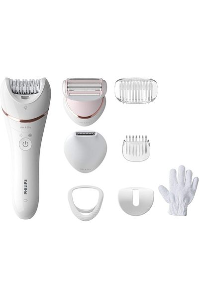 Philips Epilator Series 8000 BRE720/01, Wet/Dry, 8 Accessories