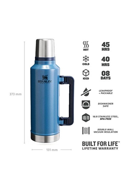 Stanley 10-07934-078 Thermos clasic din oțel de 1,9 litri cu vid - albastru