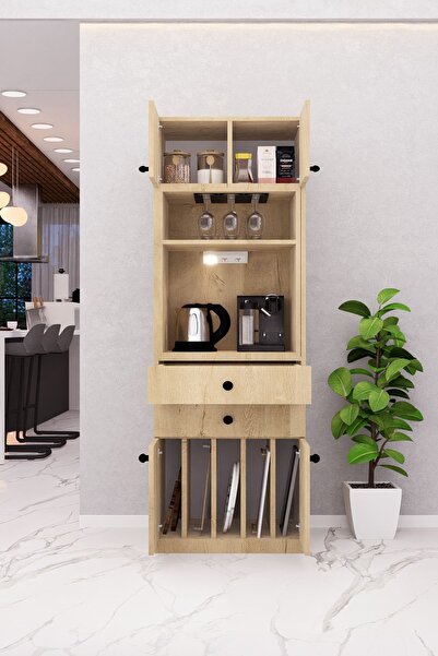 DEMİRBAL MOBİLYA MDF KAHVE KÖŞESİ DOLABI KADEHLİK