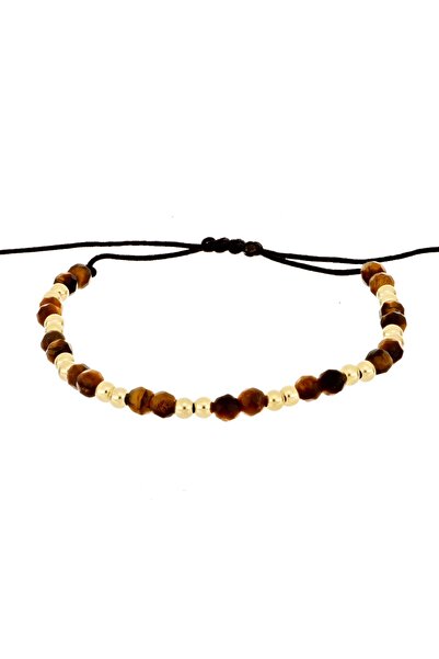 MOHI Fine Jewellery Bratara snur cu bile din aur galben de 14k si margele