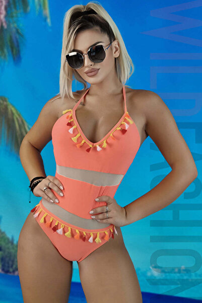 WildFashion Costum de baie intreg accesorizat cu ciucuri SW1917-52