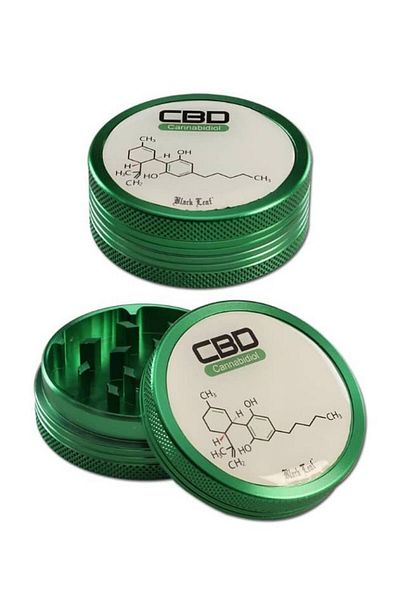 Black Leaf Grinder Black Leaf CBD by Sly Aluminum Green 2 Parts Ø50mm