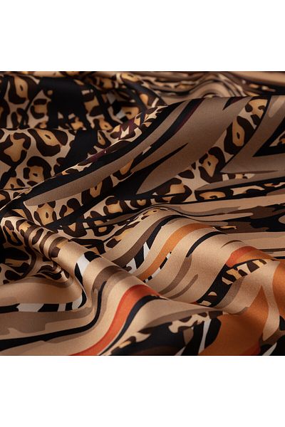 ipekevi Black Gold Wild Zen Tivil Silk Scarf