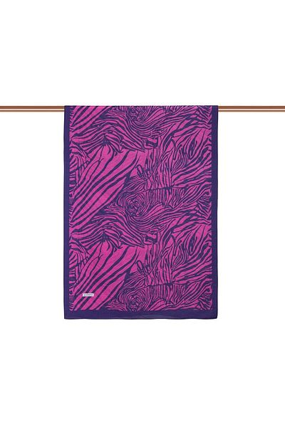 ipekevi İpekevi Zebra Patterned Tenselsoft Shawl 02881-Fuchsia