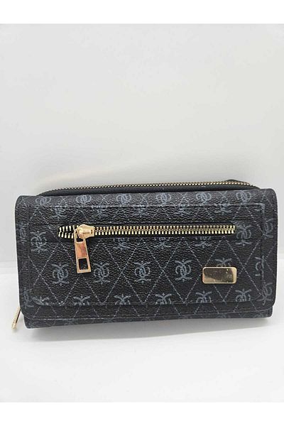 ALFA AKSESUAR 03 Women's Patterned Wallet with Paper Money and Card Holder Compartment and Zipper Detail
