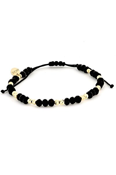 MOHI Fine Jewellery Bratara snur cu bile din aur galben de 14k