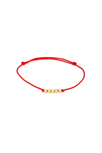 MOHI Fine Jewellery 14k gold 5 ball cord bracelet