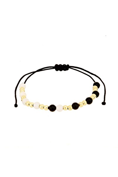 MOHI Fine Jewellery Bratara snur cu bile din aur galben de 14k