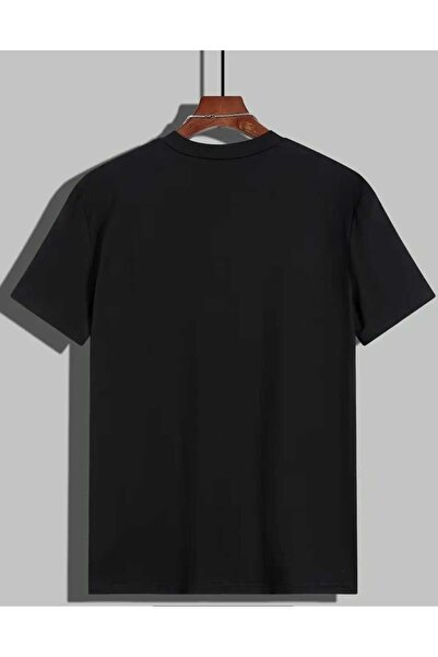 UYN SPORT Unisex Pamuk Bisiklet Yaka Siyah Tişört