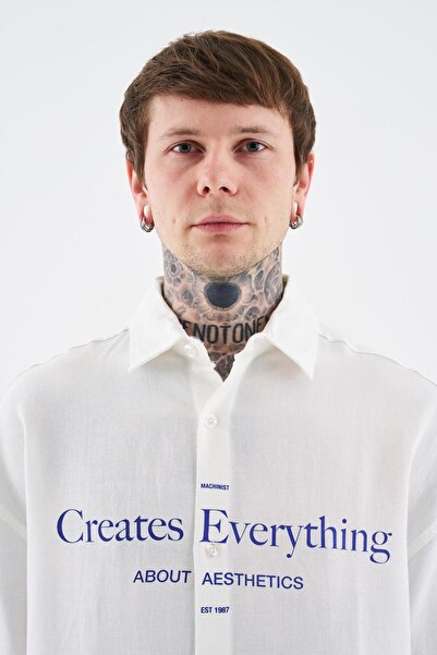 Machinist Чоловіча сорочка з відокремленими рукавами, біла