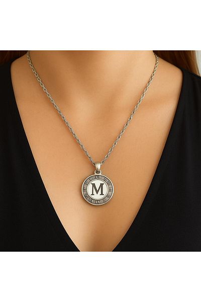 xesha Letter Necklace Roman Numeral Silver Color Very Stylish