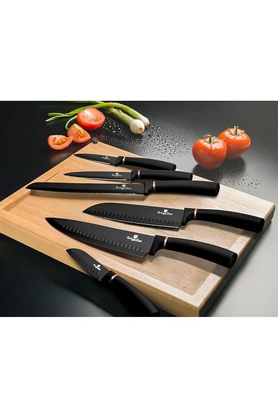 Berlinger Haus Black Rose Collection 6-Piece Non-Stick Knife Set