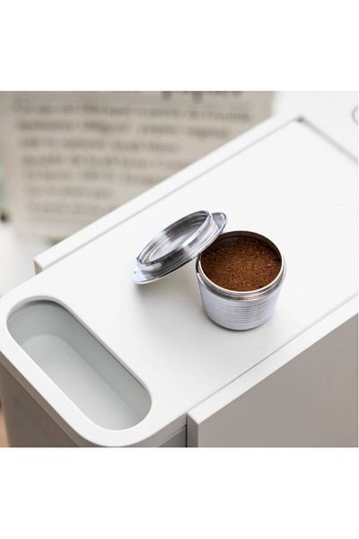 motor starter STAINLESS STEEL coffee capsule/teaspoon/brush, for Scishare/Nespresso Rich Crema, refillable/washable
